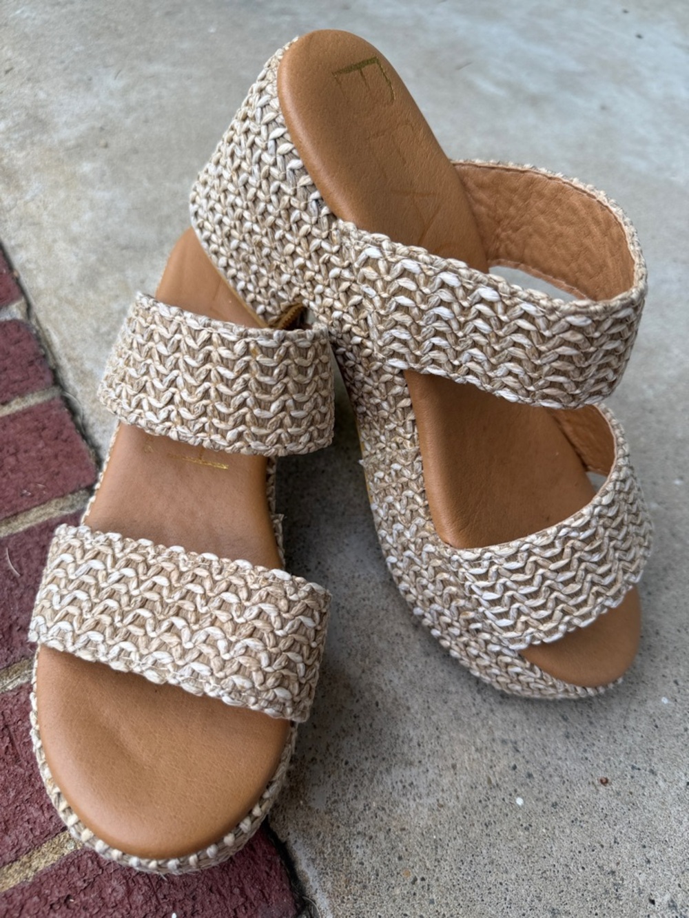 Beach by Matisse Bay Blvd Braided Two-Band Wedge Sandal in Tan